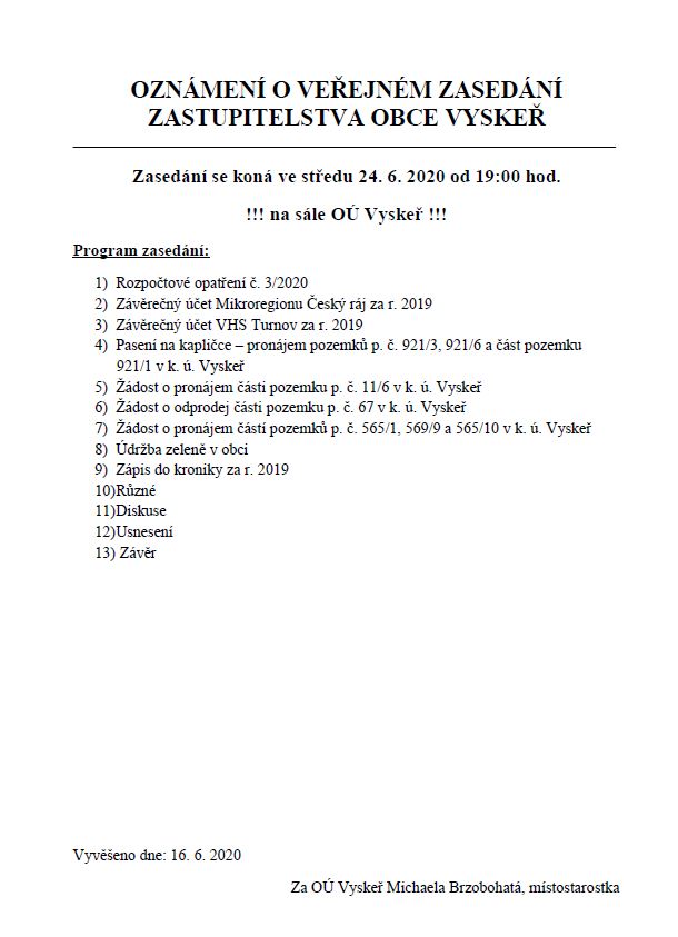 Pozvánka ZO 24062020