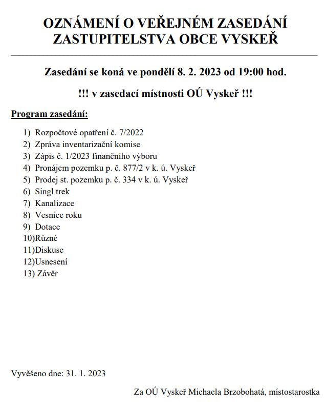Zasedání 1/2023